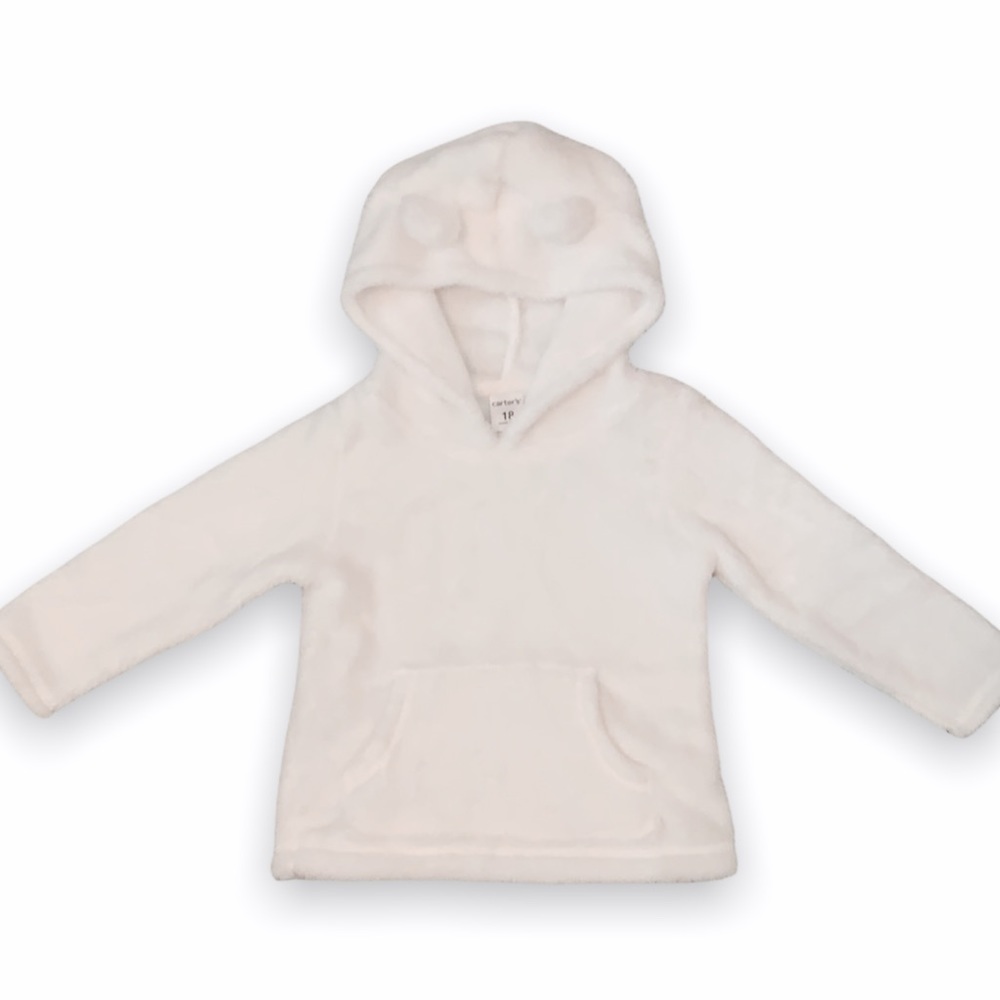 Carter’s Ultra Soft White Sherpa Teddy Bear Hoodie Pullover 18 Months